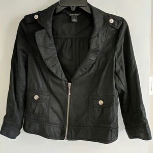 WHBM - Black half zip jacket sz 6
